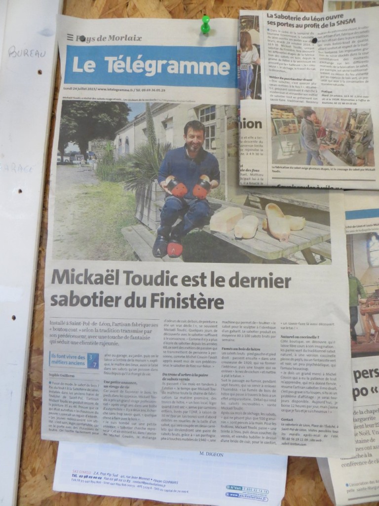 Article presse sur Mickaël le sabotier