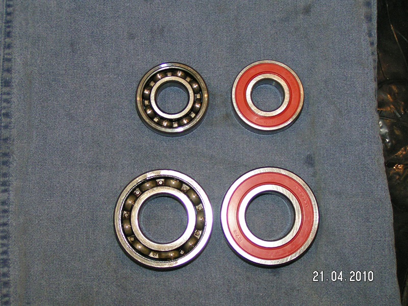 à gauche les usés, à droite les neufs