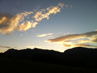 Coucher de soleil sur le massif des Beauges