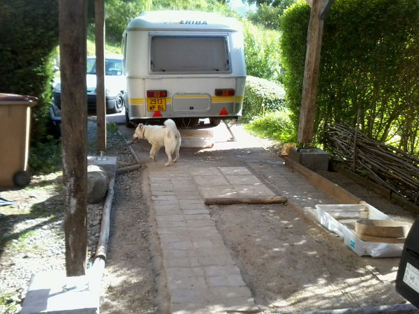 préparation du passage des roues et ma chienne judssy