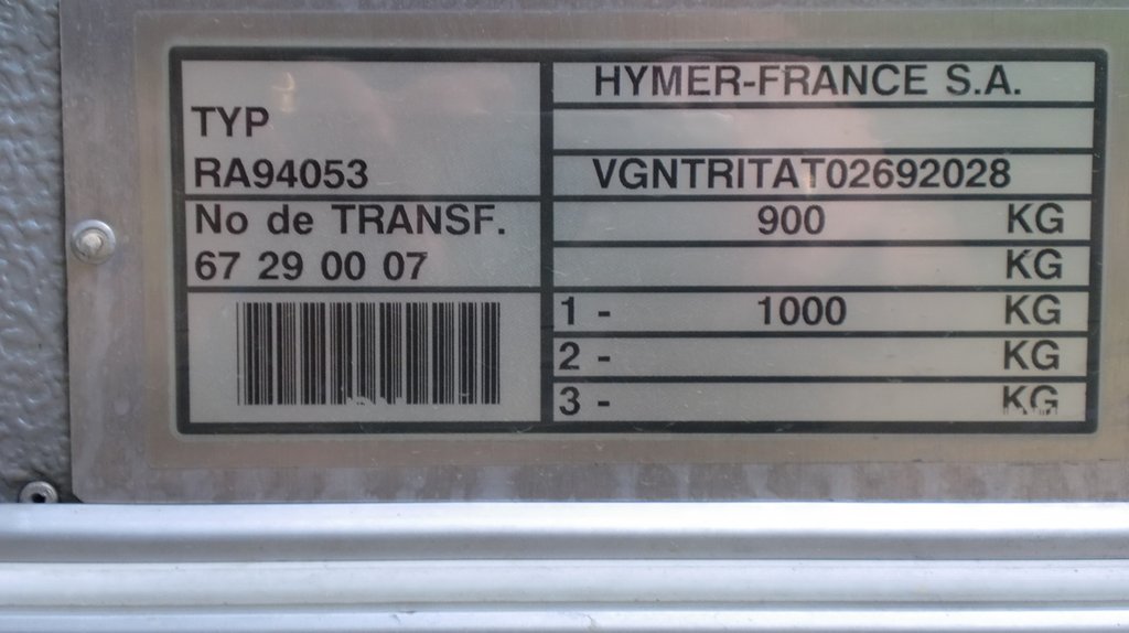 Bonjour,<br />Voici la plaque de notre Triton, mis en circulation le 02.07.1997.<br />A bientôt, Triton Jubilé