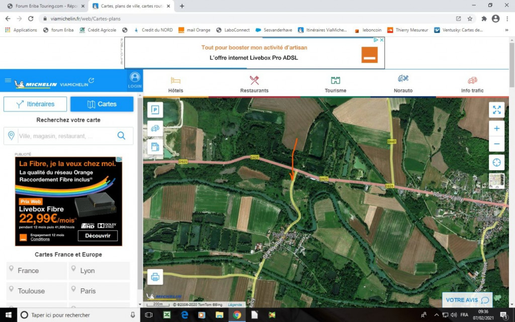 direction Pont Arcy, la route est coupée